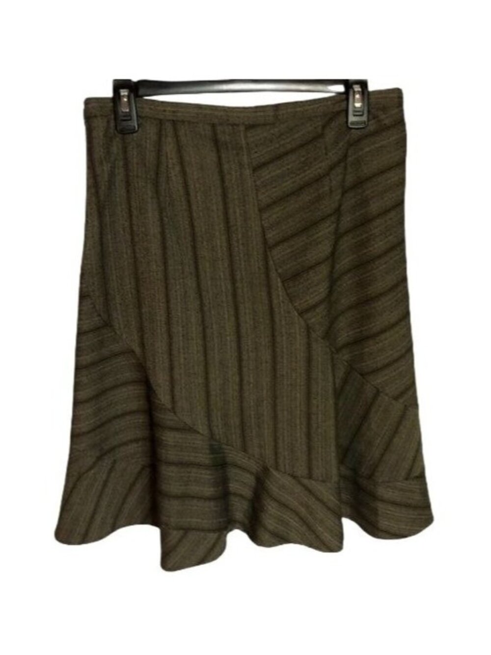 BCBG Maxazria #30255 below knee striped skirt layer polyester blend size 6 READ